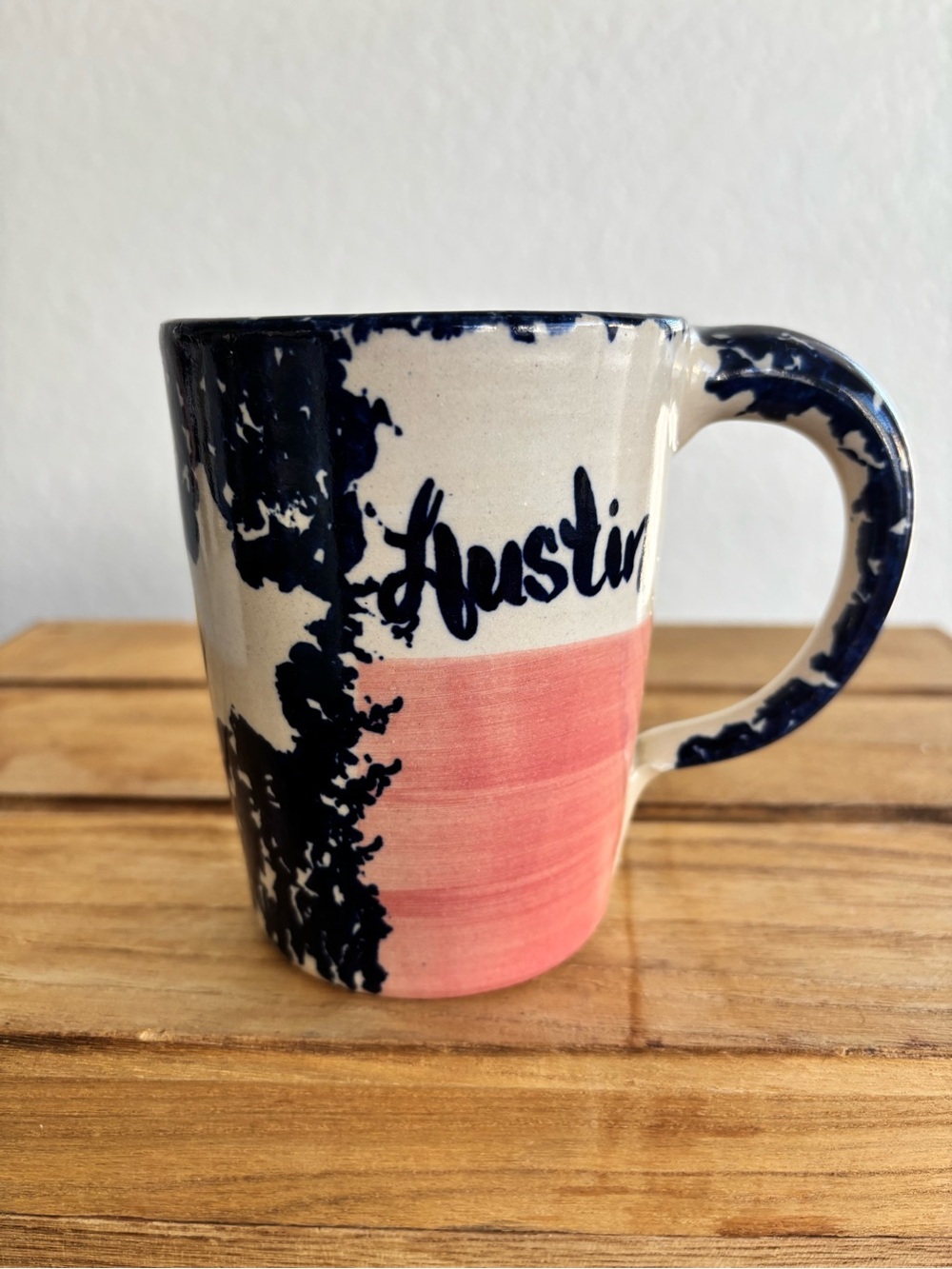 🔥 Texas Mug Hand Turned Stoneware Austin Coffee Cup Mint Condition